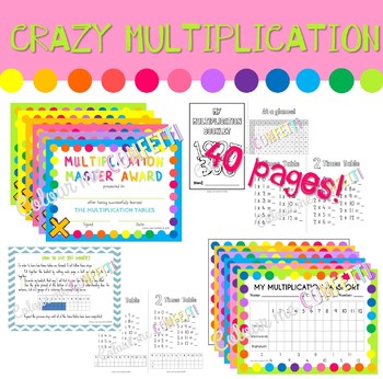 Preview of Multiplication - Booklets, passports and diplomas - Crazy multiplication