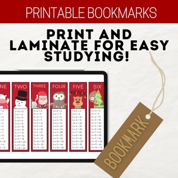 Preview of Multiplication Bookmarks, Times Tables 1-12, Printable Bookmarks, Printable PDF