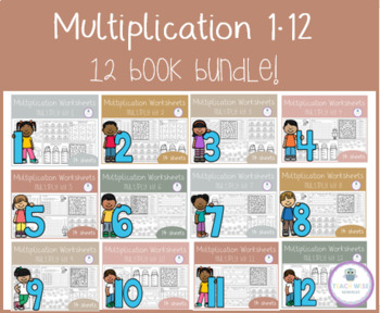 Preview of Multiplication Books - BUNDLE - All Multiplication facts 1-12 - Fun Activities