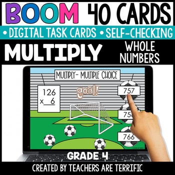 Preview of Multiplication Boom Cards Grade 4 - Digital