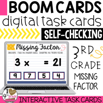 Preview of Multiplication Boom Cards (identify the missing factor)