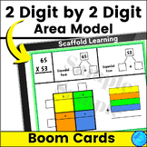 Multiplication Box Method BOOM CARDS Math Distance Learning No Prep Task Cards