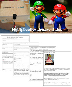 Preview of Multiplication Breakout Box Mario Bro Themed