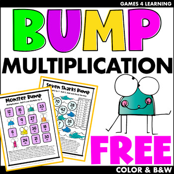 Preview of Free Multiplication Games for Fact Practice | No Prep Math Bump Games