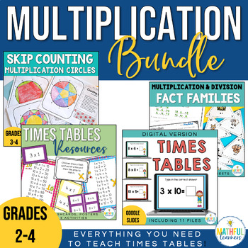 Preview of Multiplication Times Tables and Skip Counting Worksheet Activities Bundle