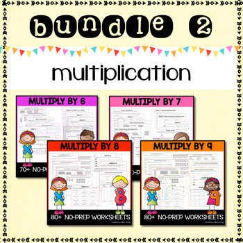 Preview of Multiplication Bundle #2 (6's, 7's, 8's and 9's)