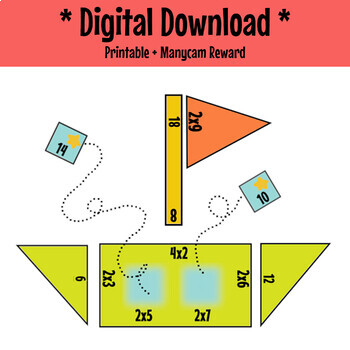 Preview of Multiplication By 2 Boat Puzzle. A Fun Math Center, Vipkids Reward or Prop.