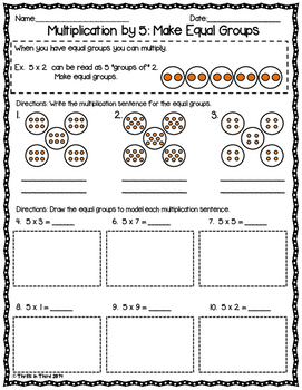 Multiplication By 5 and 10 Worksheet Set by Skills and Thrills In Third