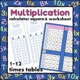 Multiplication Calculator Square with Worksheet