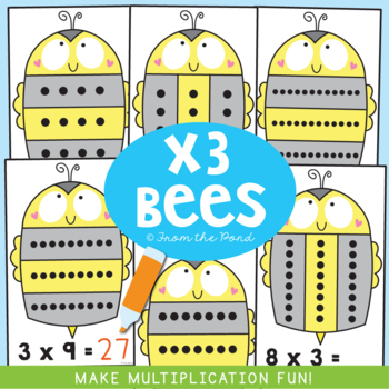 Multiplication Cards 3 Times Tables Math Center By From The Pond