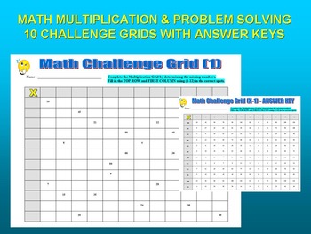 Preview of Multiplication Challenge Grids (Problem Solving / Basic Skill / Sub Work / Math)