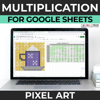 Preview of Multiplication Chart - Digital Math Pixel Art - Mystery Picture Google Sheets