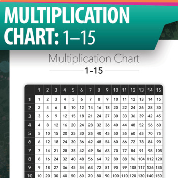 Preview of Multiplication Chart Printable 1–15, Black and White