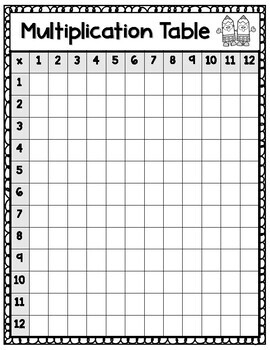 Multiplication Chart (up to the 12's) - FREEBIE! by Teaching with Love