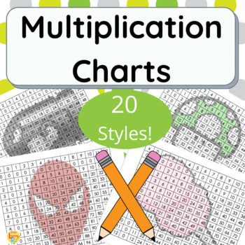 Preview of Multiplication Charts ~ 20 Pictures to Choose From!