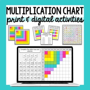Preview of Multiplication Chart Activities - Print & Digital