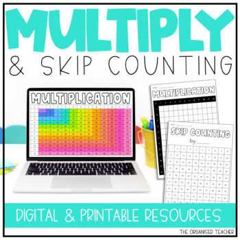 Preview of Multiplication Charts & Skip Counting Activities | Digital & Printable