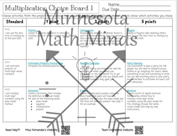 Preview of Multiplication Choice Board 1