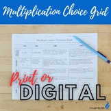 Multiplication Choice Board: Printable Worksheet or Digita
