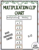 Multiplication Clip Chart - Boho Farmhouse Theme