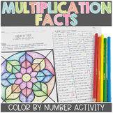 Multiplication Color By Number Fact Fluency Activity
