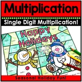 Multiplication Color By Number | Single Digit | Christmas 
