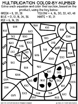 multiplication color by number summer edition by allyson verschave