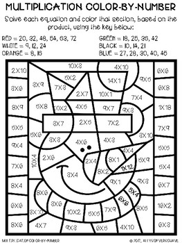 Multiplication Color-By-Number: Winter Edition by Allyson VerSchave