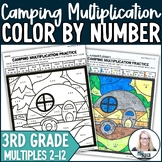 Multiplication Color By Number Worksheet Camping Camper Ac
