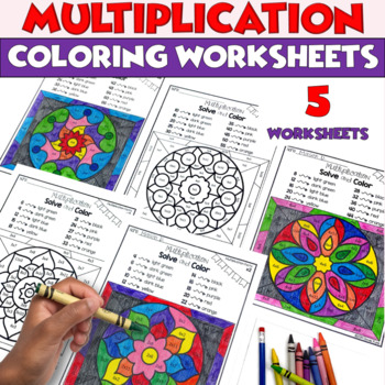 Preview of Multiplication Color By Number Worksheets - Fact Fluency