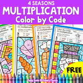 Multiplication Color by Code - Worksheets 2’s - 9's - Four