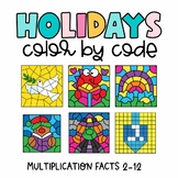 MEGA BUNDLE | Holidays Theme | Color by Code | Math and Vo
