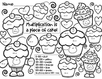 multiplication color by number by alisha millerr tpt