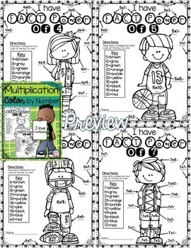 multiplication coloring worksheets by count on tricia tpt