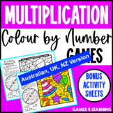 Multiplication Colour by Number Games for Fact Fluency [Au