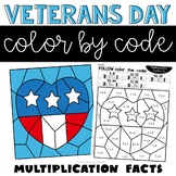 Multiplication Color by Number Veterans Day Activity Morni