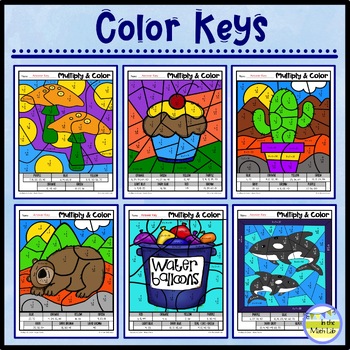 Multiplication Color by Number Worksheets Basic Facts by In the Math Lab