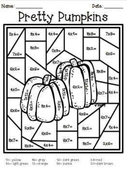 Multiplication Color by Numbers Yearly Growing Bundle | TPT