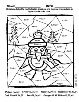 multiplication coloring page by learn to explore tpt