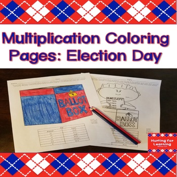 Preview of Multiplication Coloring Pages: Election Day