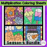 Multiplication Coloring Sheets Four Seasons Bundle - Color