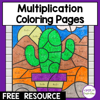 Preview of Multiplication Coloring Sheets Math Freebie
