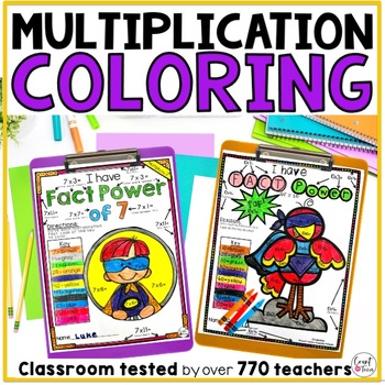 Preview of Multiplication Color by Number Fact Fluency  - 3rd Grade Math Review