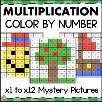Preview of Multiplication Facts Color By Number Code 3rd Grade Mystery Picture Worksheets