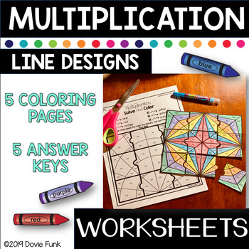 Multiplication Coloring Worksheets Designs Solve and Color Puzzles