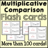 Multiplication Comparisons Math Flash Cards Common Core 4th Grade