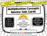 Multiplication Concepts Review Task Cards with Coded Answe