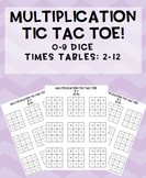 Multiplication TIC TAC TOE maths games! 0-9 dice {11 games}