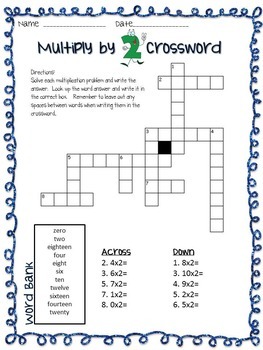 multiplication crossword puzzles preview