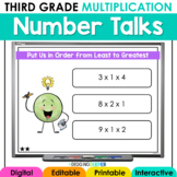 Multiplication Digital Number Talks - Third Grade Math Warm Ups